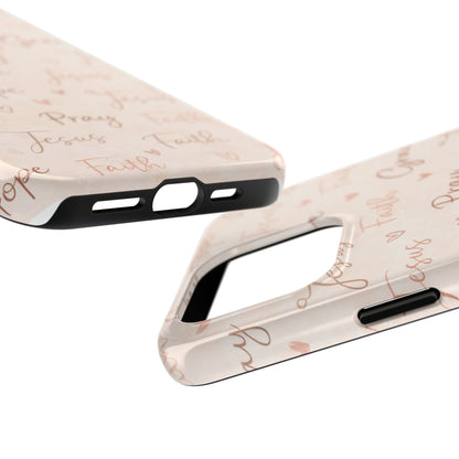 Pray Grace Hope Phone Case | Christian Floral iPhone Case