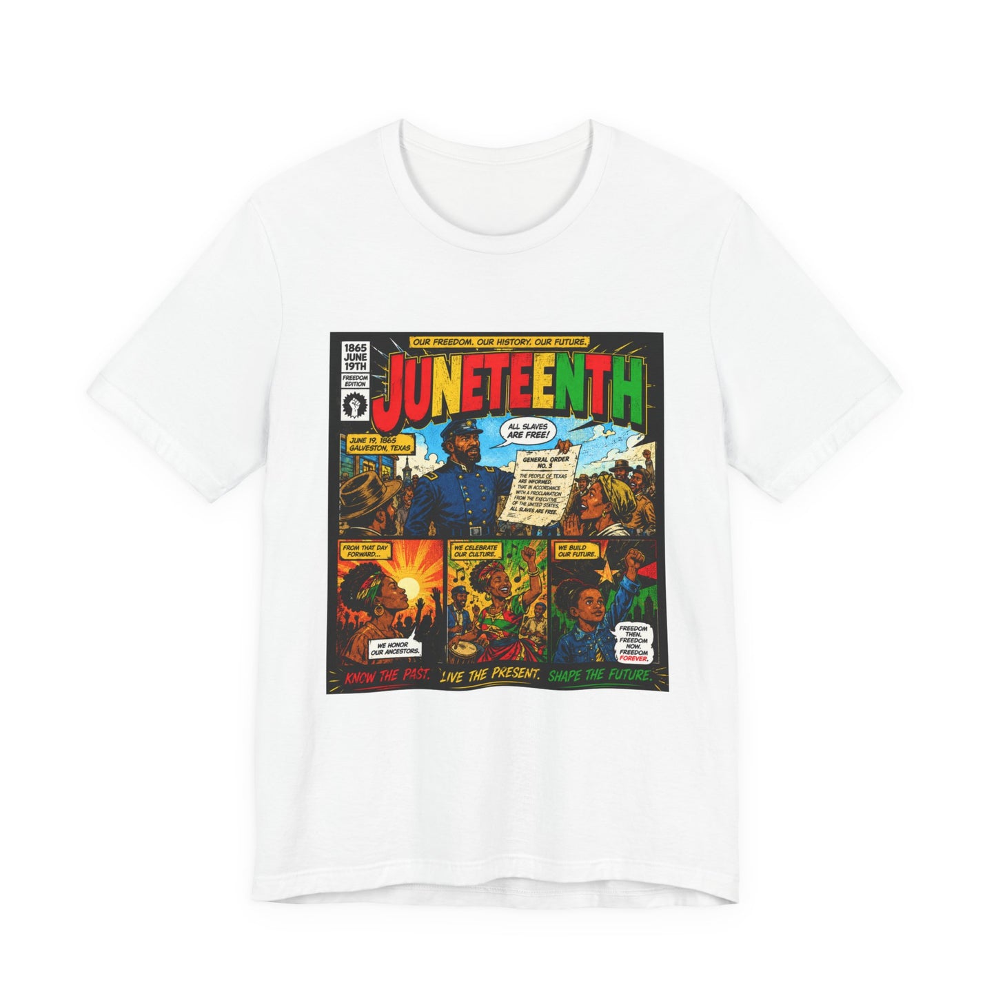 Juneteenth Comic-Style T-Shirt — Retro Celebration Tee