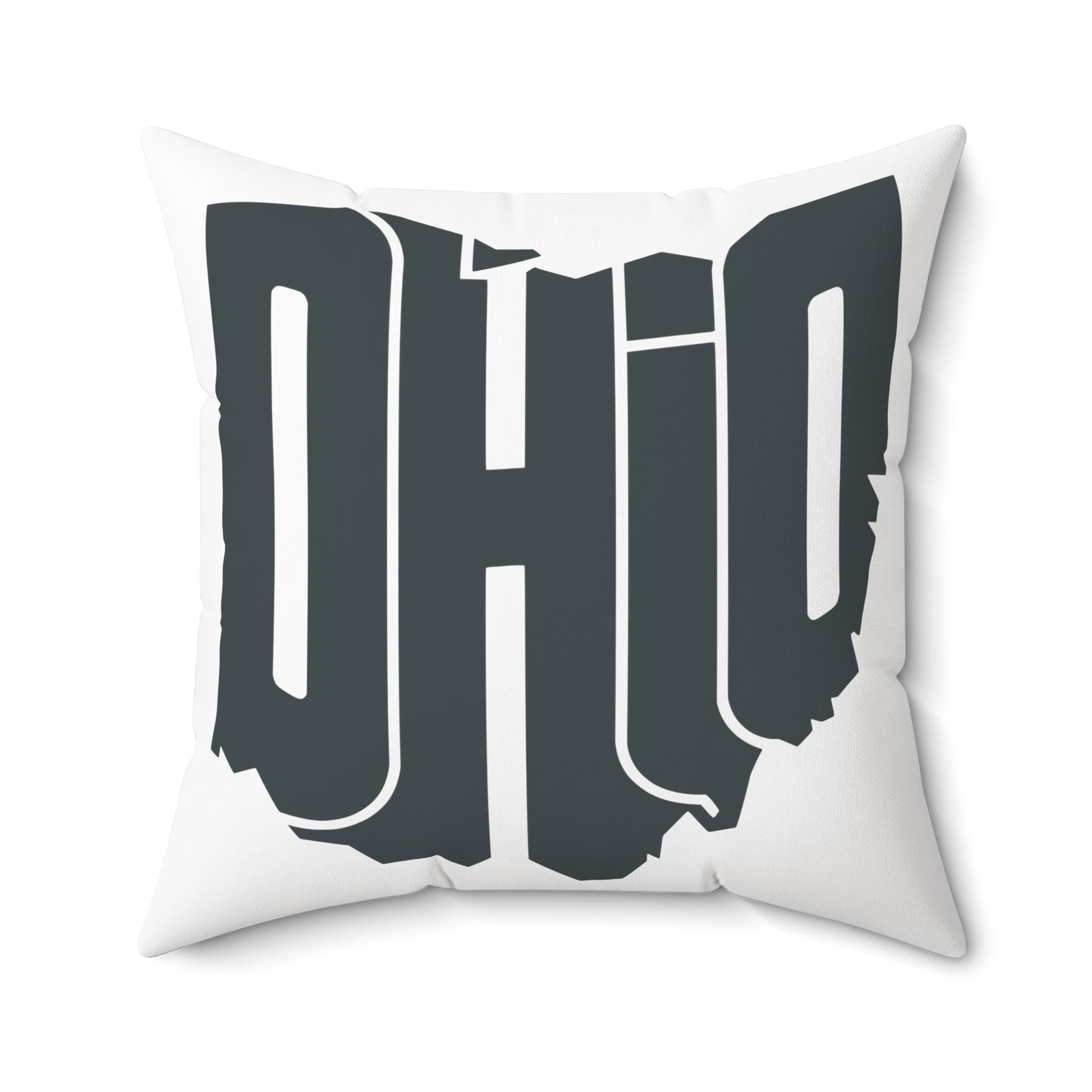 Ohio State Outline Pillow — Bold Graphic "OHIO" Decorative Throw Pillow
