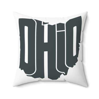 Ohio State Outline Pillow — Bold Graphic "OHIO" Decorative Throw Pillow