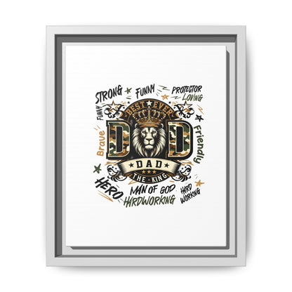 Framed Matte Canvas 'Best Ever DAD' Wall Art – Lion King Design, Father’s Day Gift