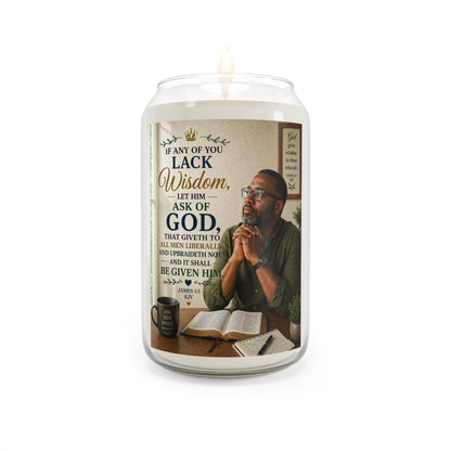 Inspirational Prayer Soy Candle — “If Any of You Lack Wisdom, Ask of God” 13.75oz