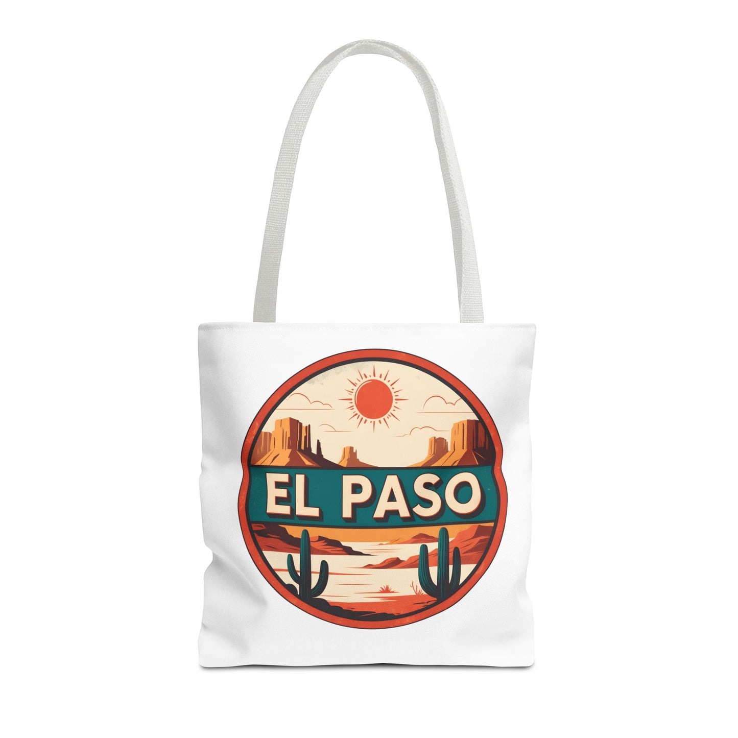 El Paso Desert Sunset Tote Bag — Vintage Southwestern Travel Canvas Tote