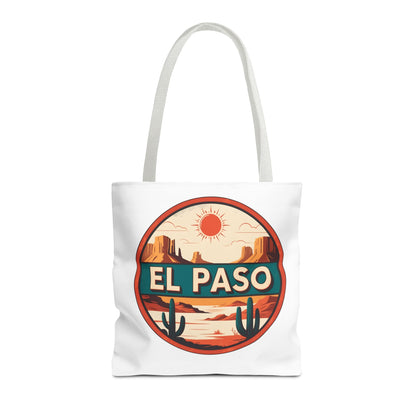 El Paso Desert Sunset Tote Bag — Vintage Southwestern Travel Canvas Tote