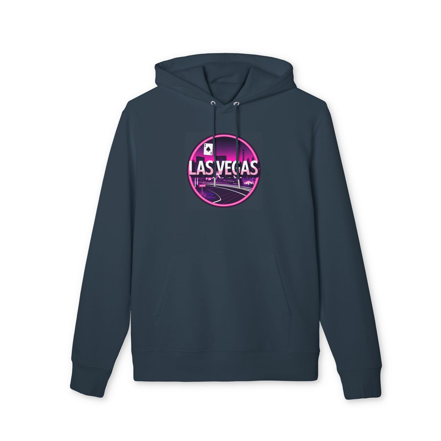 Las Vegas Neon Circle Hoodie — Retro Casino Skyline Pullover