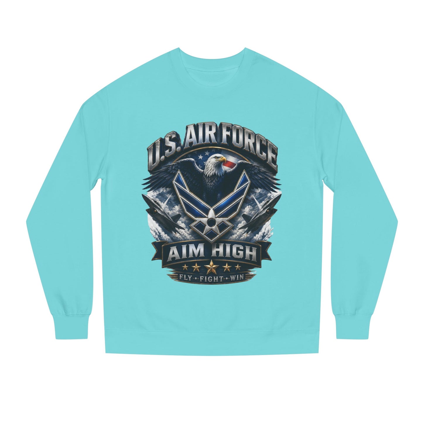 Air Force Crewneck Sweatshirt — "U.S. Air Force Aim High" Military Logo Pullover