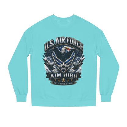 Air Force Crewneck Sweatshirt — "U.S. Air Force Aim High" Military Logo Pullover