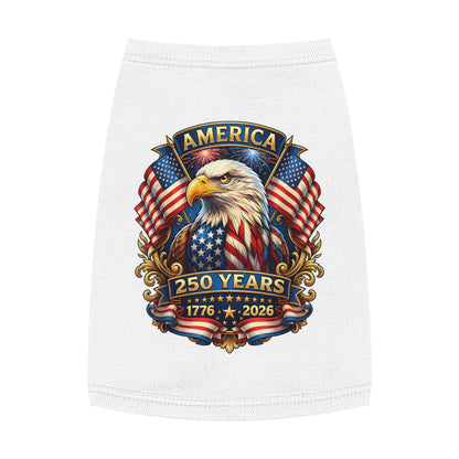 Patriotic Eagle Pet Tank Top – America 250 Years 1776-2026 Dog Shirt