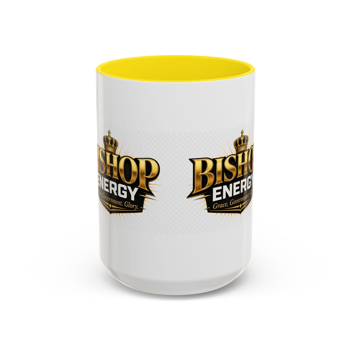 Bishop Energy Coffee Mug — Gold Crown Logo Accent Ceramic Mug (11/15oz)