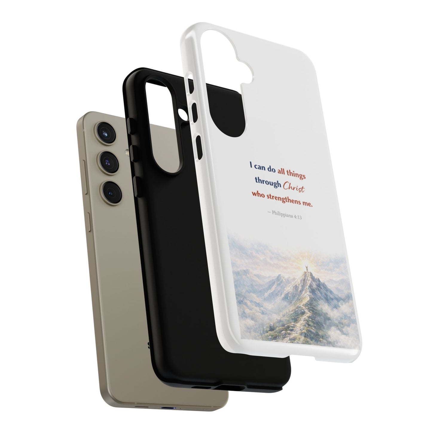 Christian Phone Case – “I Can Do All Things Through Christ” Inspirational Tough Case