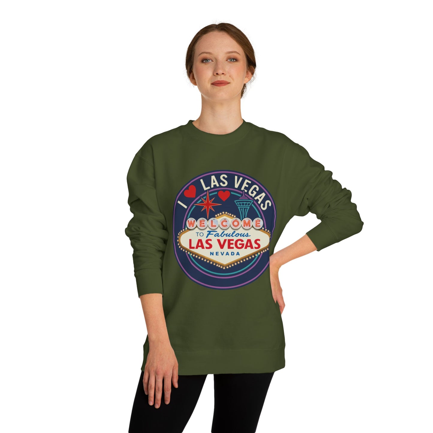 Las Vegas Welcome Sign Sweatshirt – Retro "I  Las Vegas" Crewneck