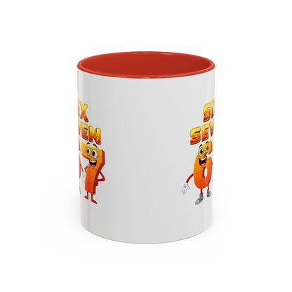 Six Seven Cartoon Number Coffee Mug - Fun Math Teacher Gift (11/15oz)