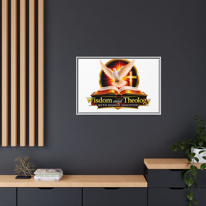 Framed Canvas Print — "Wisdom and Theology" Dove & Bible Wall Art