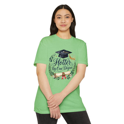 Graduation T-Shirt — "Hotter By One Degree" Cap & Diploma Design