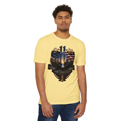 9/11 Memorial T-Shirt — We Will Never Forget American Tribute Tee