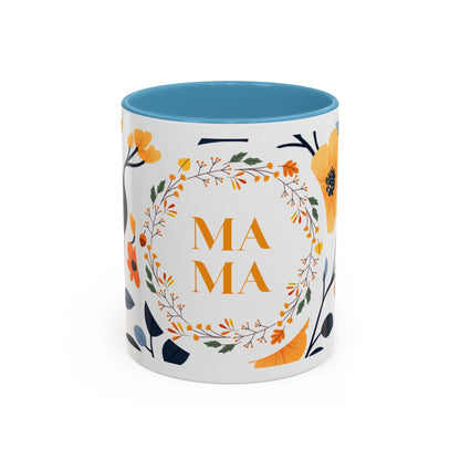 Mama Floral Accent Coffee Mug — Yellow Flower Mother's Day Gift (11/15oz)