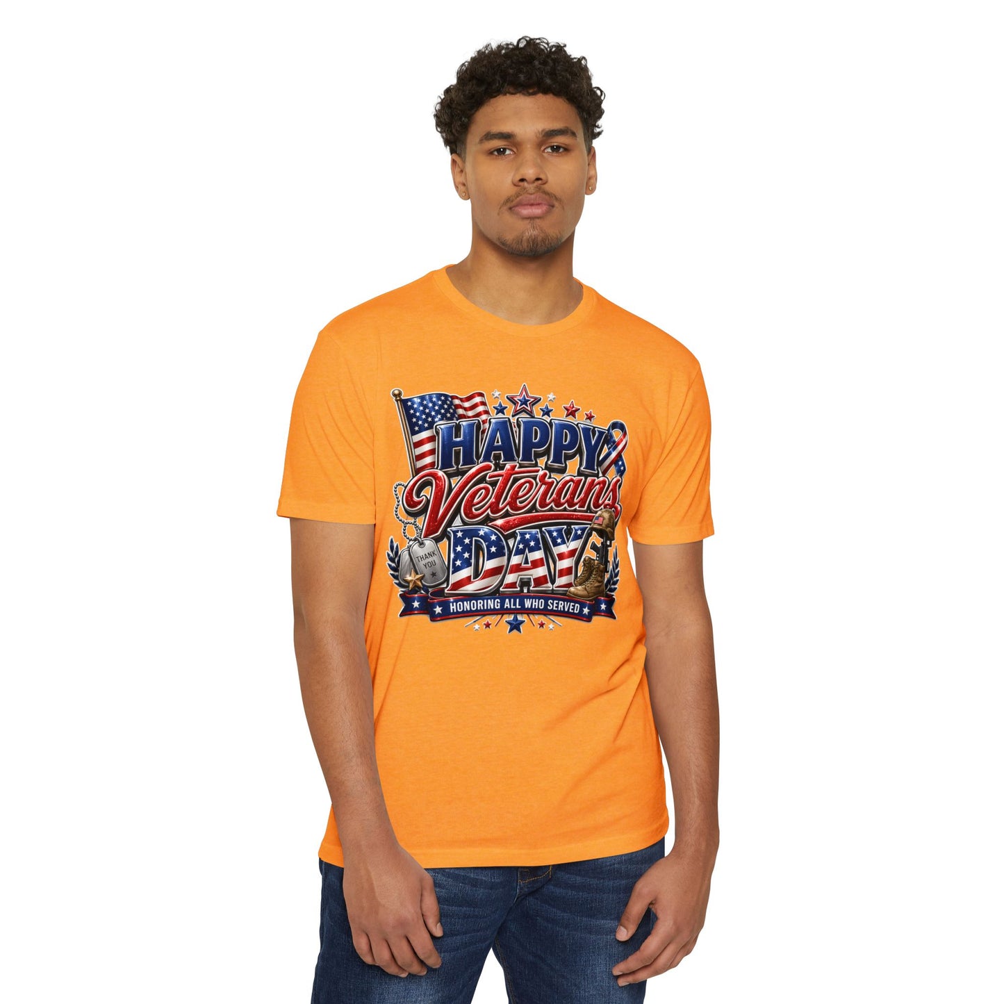 Veterans Day T-Shirt - "Happy Veterans Day" Patriotic Military Tribute Tee