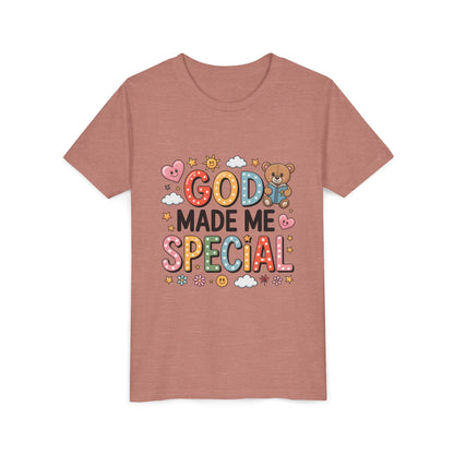 Youth Tee — "God Made Me Special" Cute Christian Kids T-Shirt