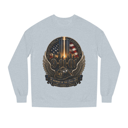 9/11 Memorial Crewneck Sweatshirt — Tribute to Fallen Heroes