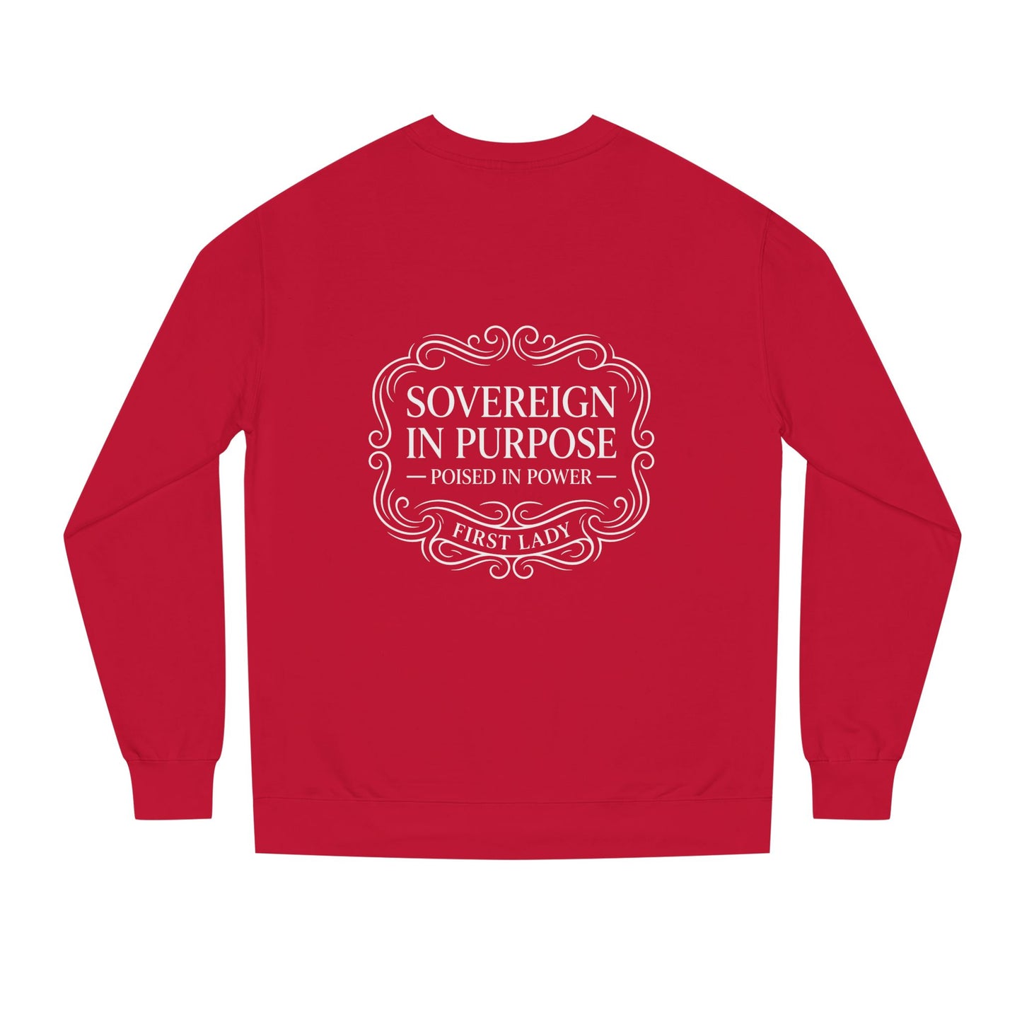 White Crewneck Sweatshirt — Subtle Embossed 'Nowhere to Be Found' Minimal Design
