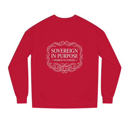 White Crewneck Sweatshirt — Subtle Embossed 'Nowhere to Be Found' Minimal Design