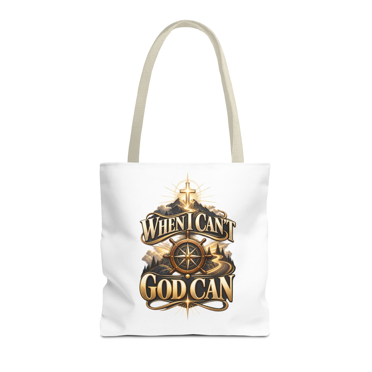 When I Can’t, God Can Christian Tote Bag – Faith Inspirational Beach Carryall
