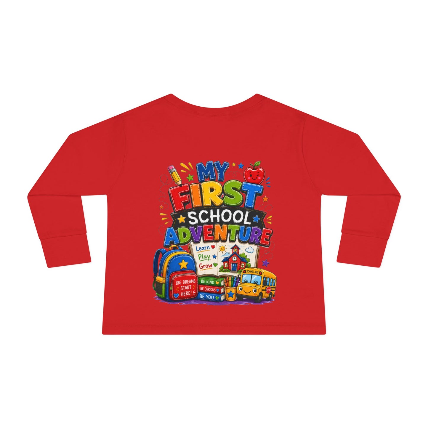 My First School Adventure Toddler Long Sleeve Tee