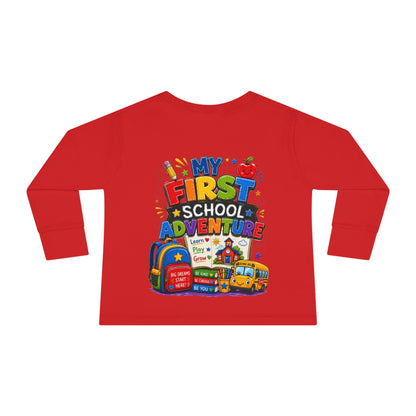 My First School Adventure Toddler Long Sleeve Tee