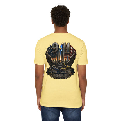 9/11 Memorial T-Shirt — "We Will Never Forget" Tribute Tee