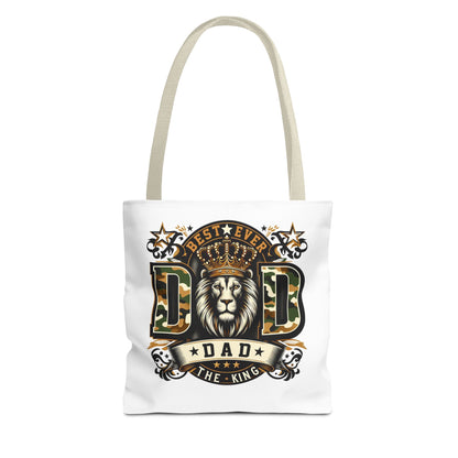 Best Ever Dad Tote Bag — 'Dad the King' Lion Crown Design, Father's Day Gift