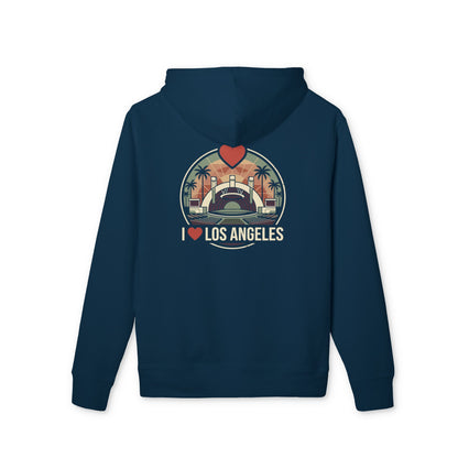 I Heart Los Angeles Hoodie — Vintage Palm Trees & Hollywood Arch