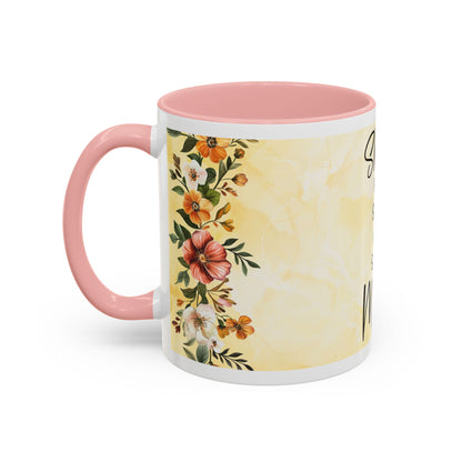 She Is Mom Floral Accent Coffee Mug — 'She is Peace, She is Home' Mother's Day Gift