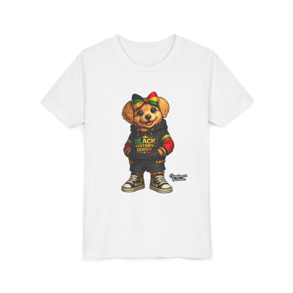 Youth Tee — Black History Queen Bear Graphic T-Shirt