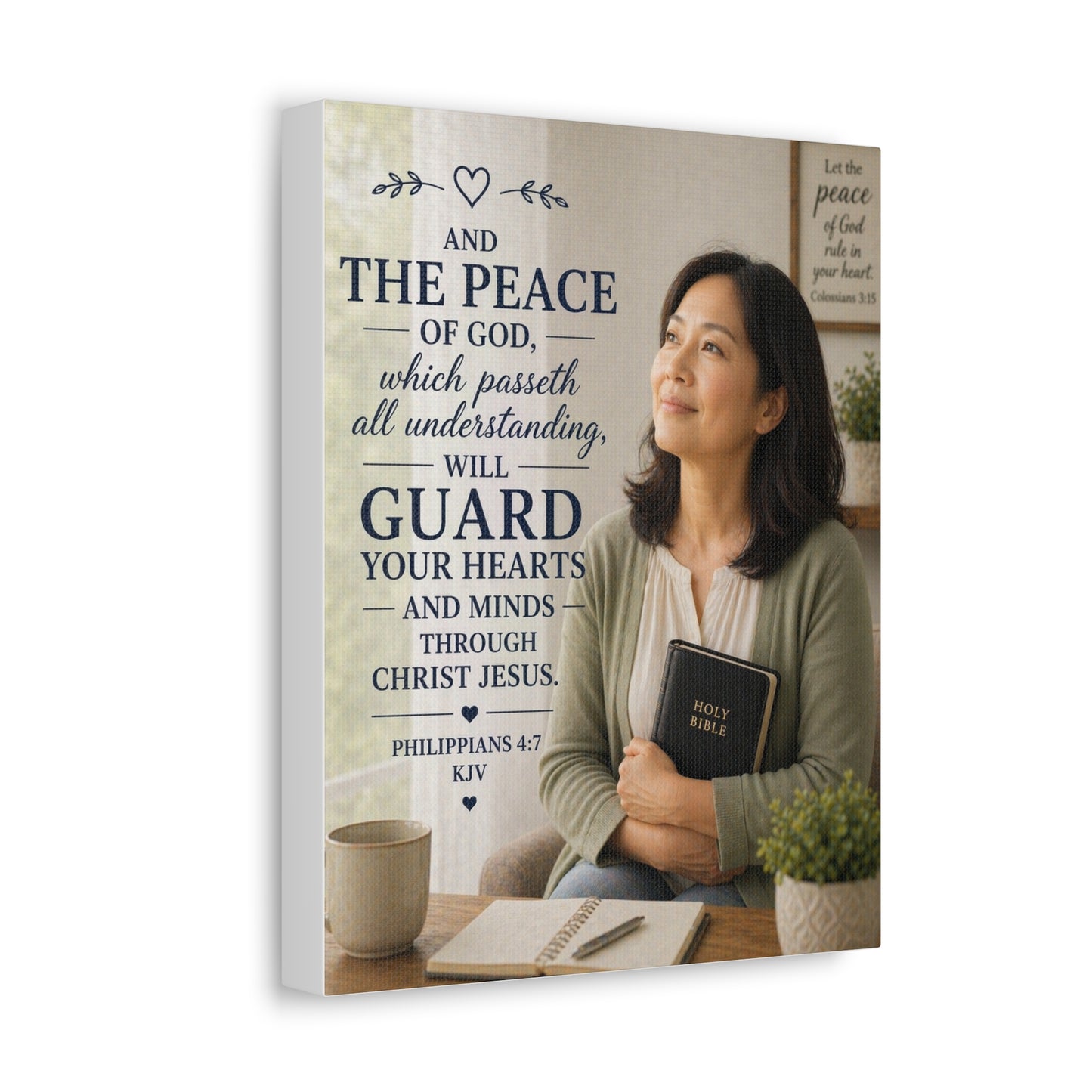 Peace of God Canvas Wall Art — Philippians 4:7 Scripture Print