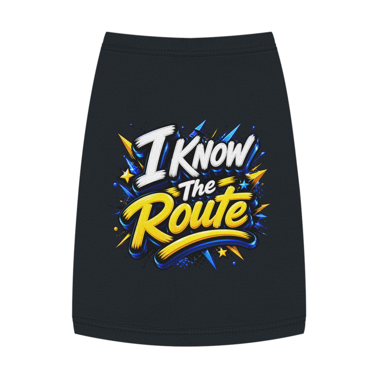 Pet Tank — "I Know The Route" Dog Tank Top, Travel-Ready Graphic Pet Tee