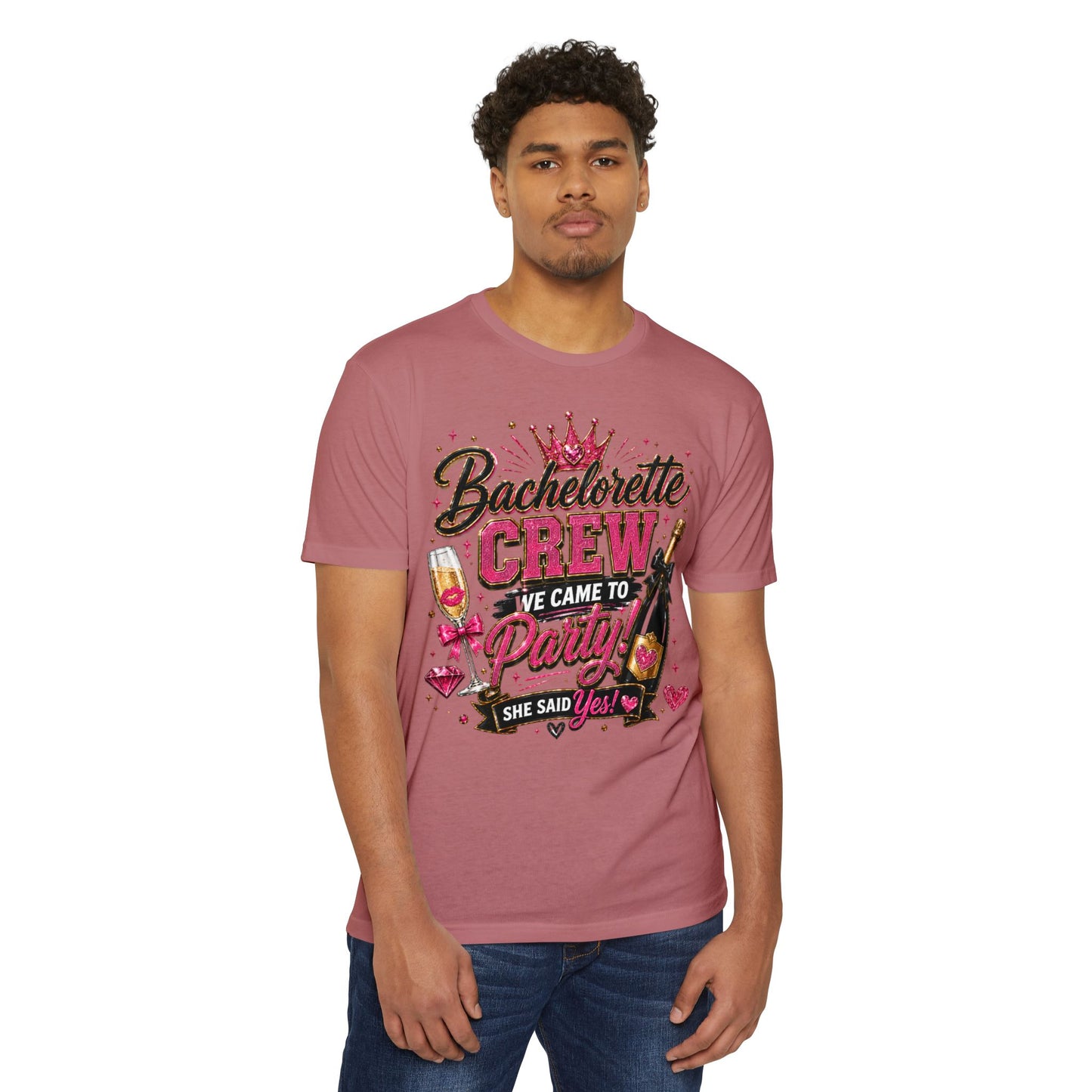 Bachelorette Crew T-Shirt - "We Came to Party! She Said Yes" Bridal Party Tee