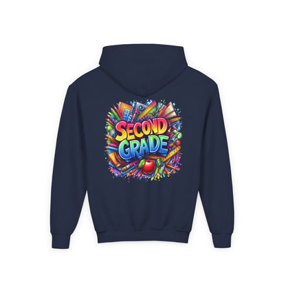 Second Grade Kids Hoodie — Colorful School Day Pullover