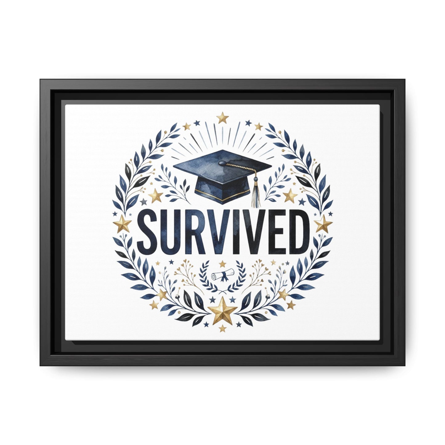 Graduation 'Survived' Framed Canvas Art — Cap & Laurel Keepsake