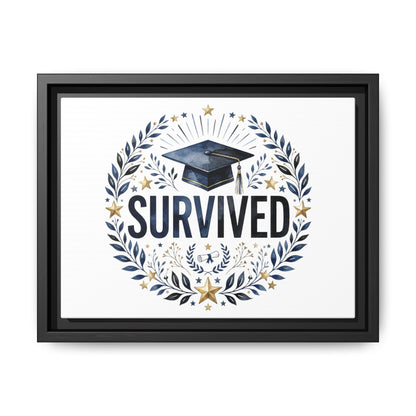 Graduation 'Survived' Framed Canvas Art — Cap & Laurel Keepsake
