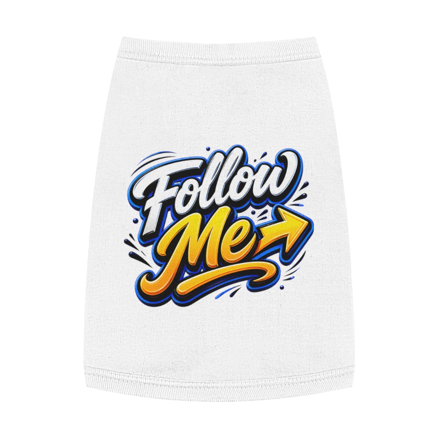 Pet Tank Top - "Follow Me" Graphic Dog Shirt, Reflective Arrow Design for Walks & Training