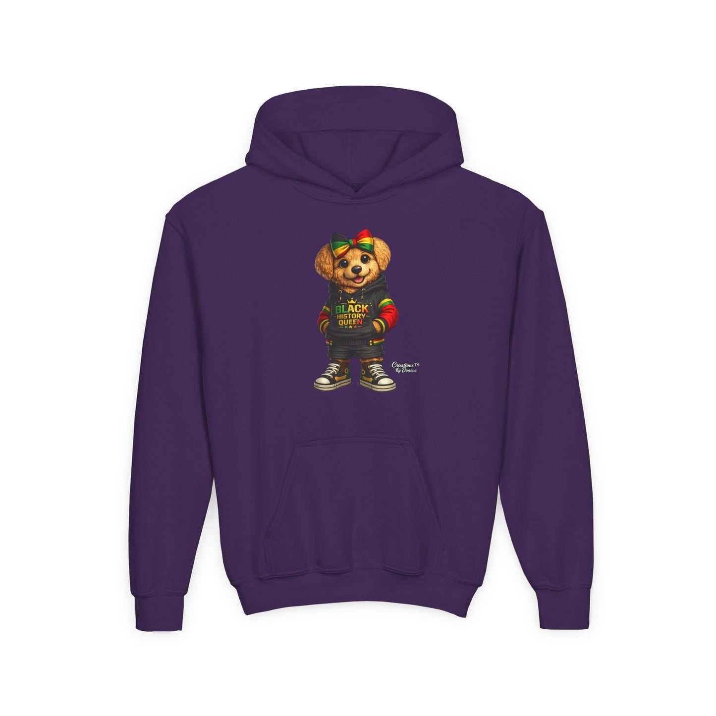 Youth Hoodie — Rasta Bear "Black History Greatness" Kids Pullover