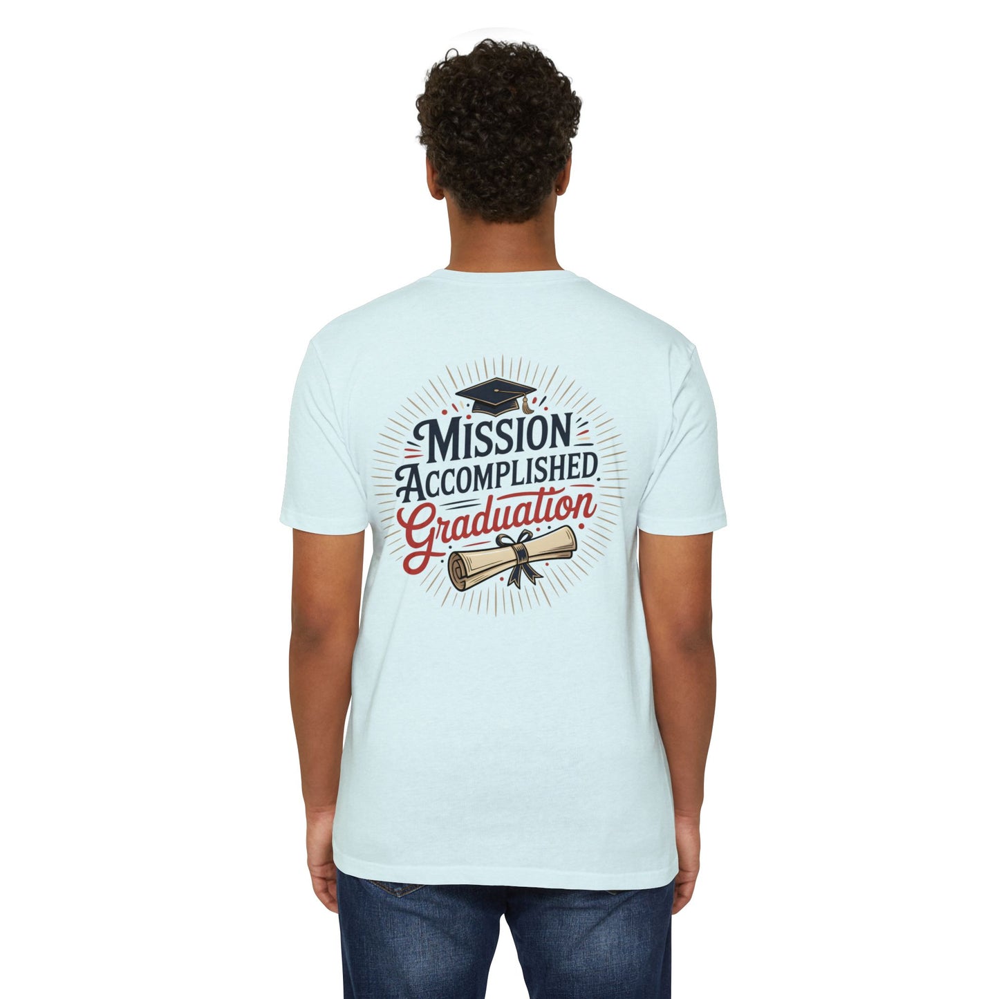 Graduation "Mission Accomplished" T-Shirt — Diploma & Cap Design