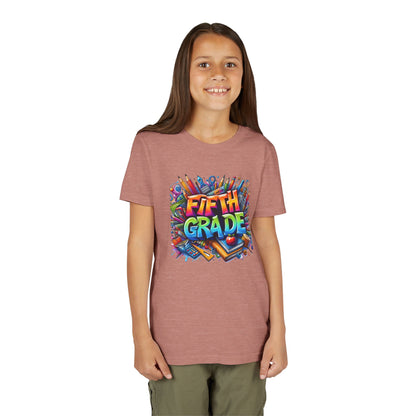 Fifth Grade Kid's Tee - Colorful School Supplies Back to School T-Shirt