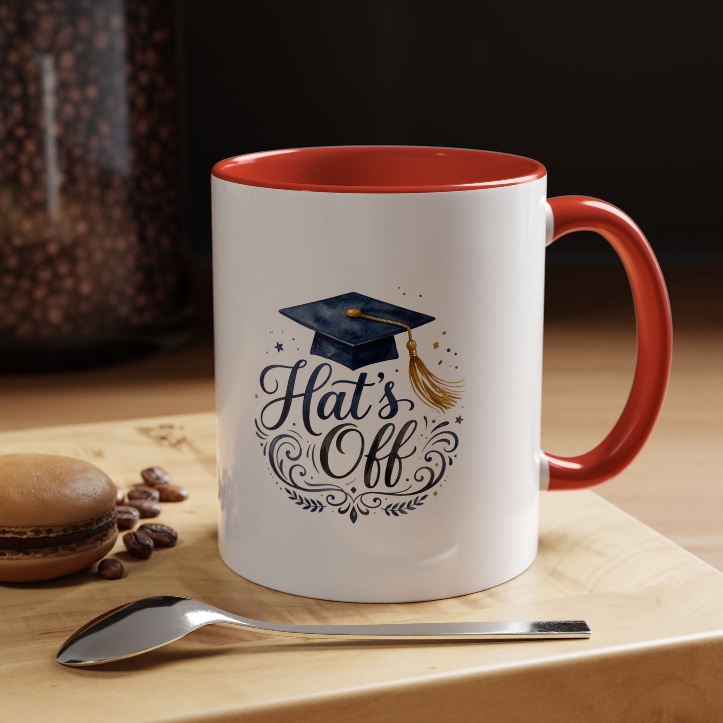 Graduation 'Hat's Off' Accent Coffee Mug — 11/15oz Celebratory Grad Gift