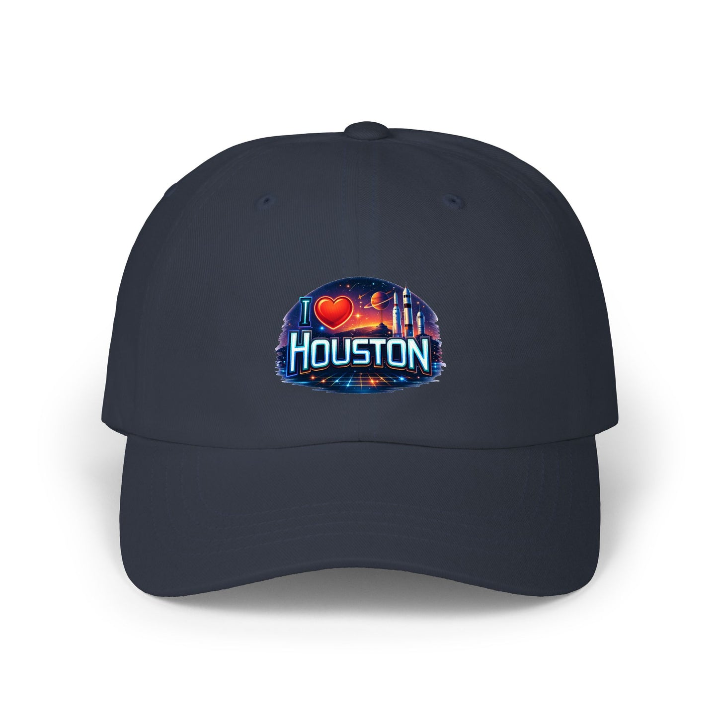 Houston Skyline Dad Cap — I  Houston Embroidered Baseball Hat