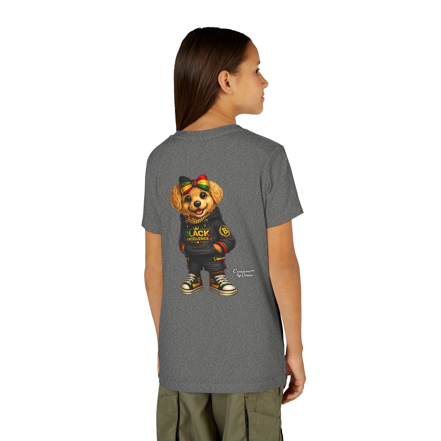 Youth Tee — Rasta Teddy "Black Excellence" Graphic Shirt
