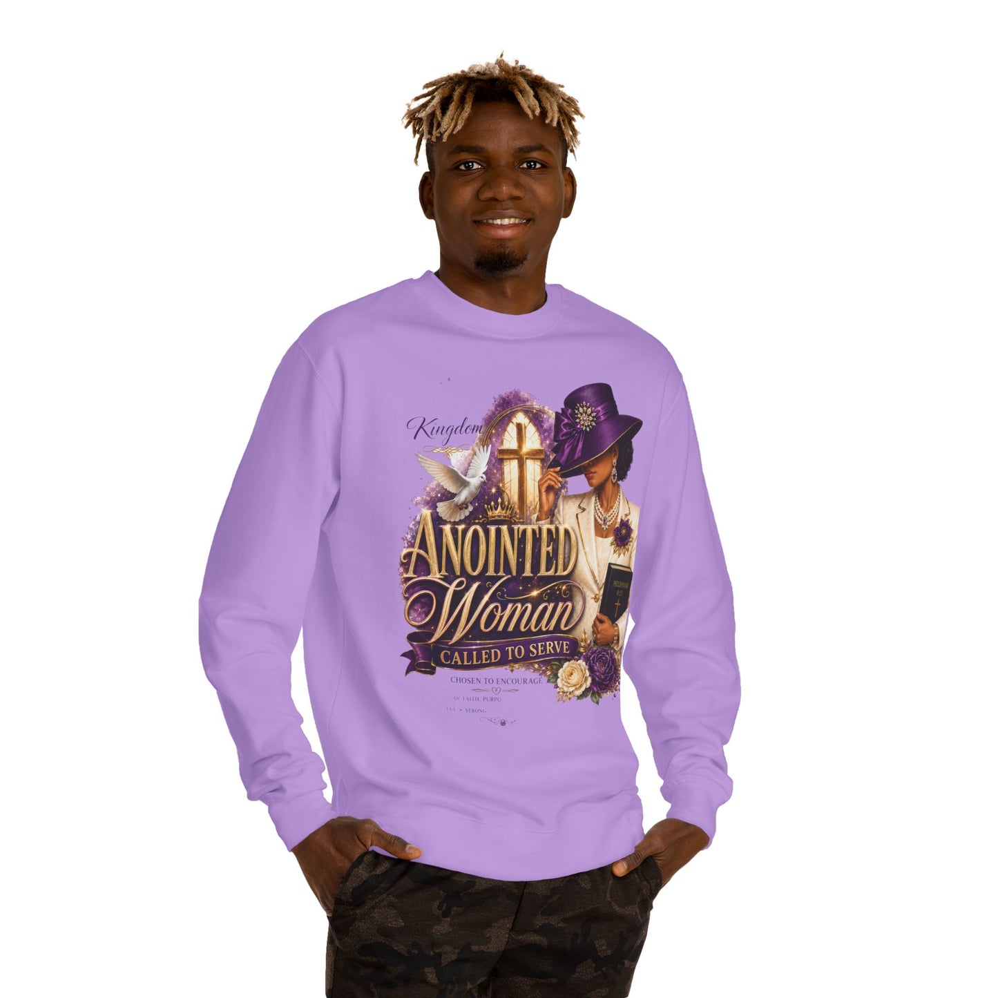 Anointed Woman Crewneck Sweatshirt — Called to Serve Gospel Graphic