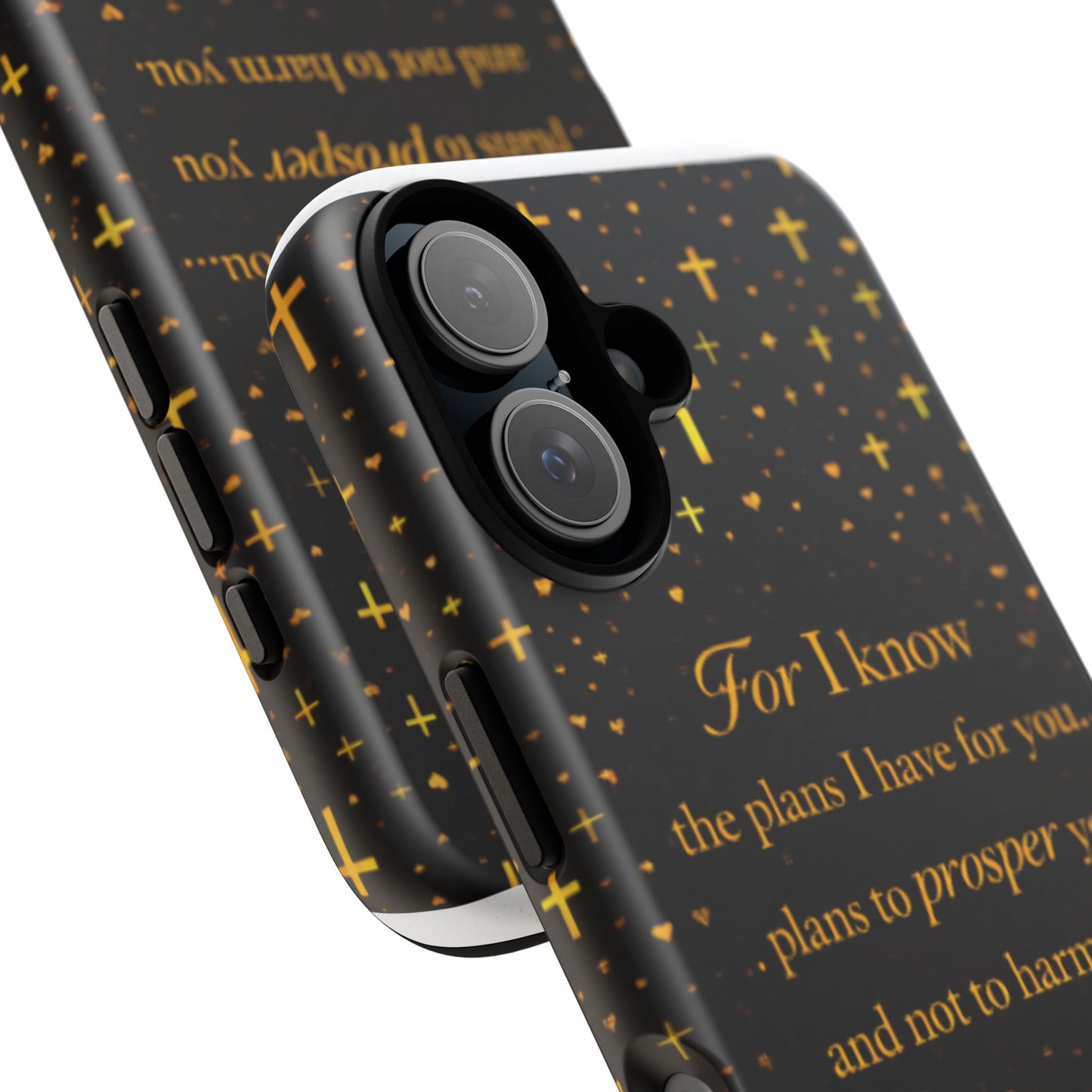 Phone Case — "For I Know" Jeremiah 29:11 Gold Cross Christian Tough Case