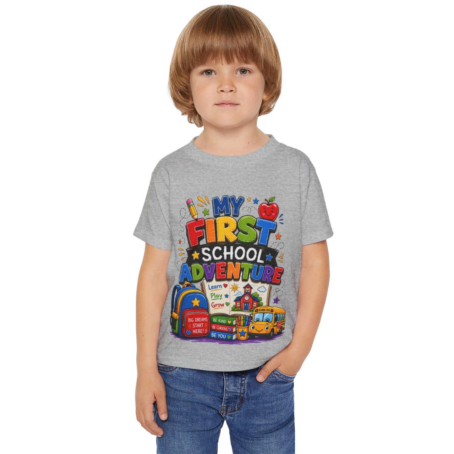Toddler T‑Shirt — "My First School Adventure" Back‑to‑School Kids Tee