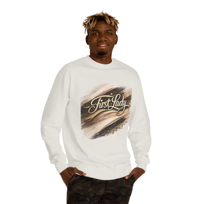 First Lady Crewneck Sweatshirt — Elegant Brushstroke Script Design